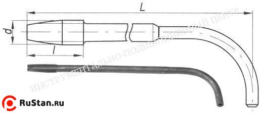 Метчик Гаечный М10 x1,25 Р6М5 с изогнутым хвостовиком фото №1 Метчик Гаечный М10 x1,25 Р6М5 с изогнутым хвостовиком фото №1