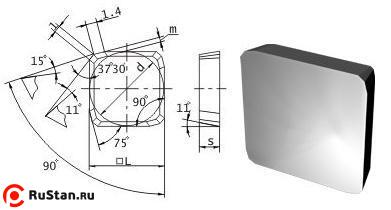 Пластина SPKN  - 1203  EDR  Р40 квадратная (03371) гладкая без отверстия с зачистными фасками фото №1