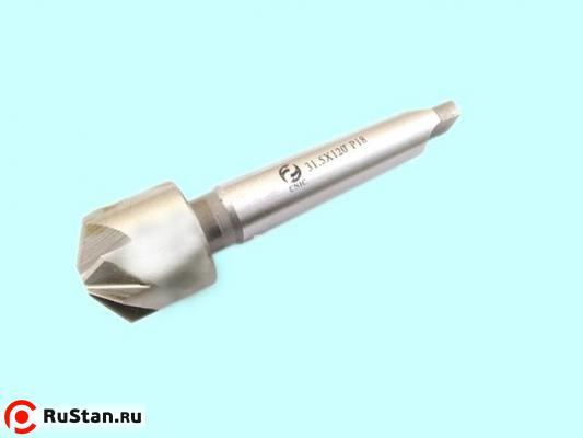 Зенковка d31,5х 32х124 конус 120° Р18 к/х Z=8 КМ2 DIN335B "CNIC" фото №1 Зенковка d31,5х 32х124 конус 120° Р18 к/х Z=8 КМ2 DIN335B "CNIC" фото №1