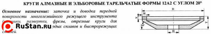 Круг алмазный 12А2-20град (тарельчатый) 125х 6х2х16х32  АС4 100/80 100% В2-01 19,7 карат фото №1