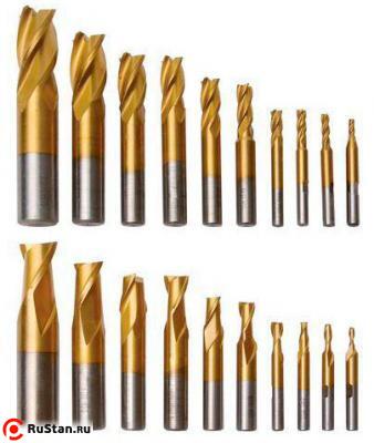Набор концевых фрез из быстрорежущей стали HSS, 20 штук фото №3 Набор концевых фрез из быстрорежущей стали HSS, 20 штук фото №3
