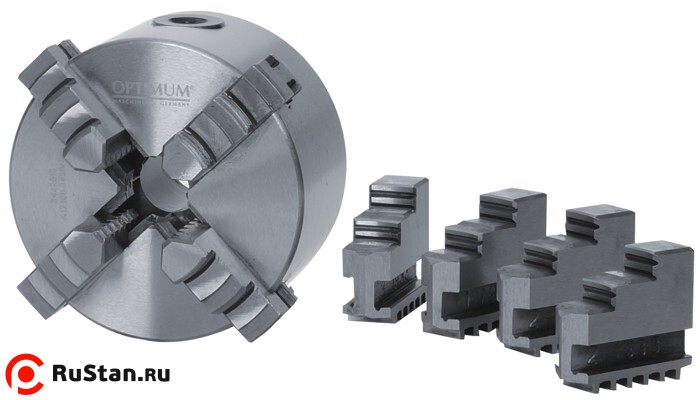Четырехкулачковый токарный патрон Optimum CS4C ø 200 мм Camlock ASA D1-4" и D1-6" фото №2 Кулачки для 200 мм патрона фото №2