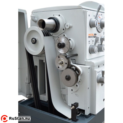 Под защитной крышкой шпиндельной бабки расположены приводные шкивы и гитара зубчатых колес. фото №2 METAL MASTER Z46100 фото №2