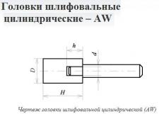 Головка абразивная  4х 6х3 AW(ГЦ) 63C F60(25Н) O(СТ1) с хвостовиком 