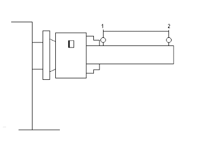 Описание: Радиальное биение измерительной оправки. закрепленной в токарном патроне